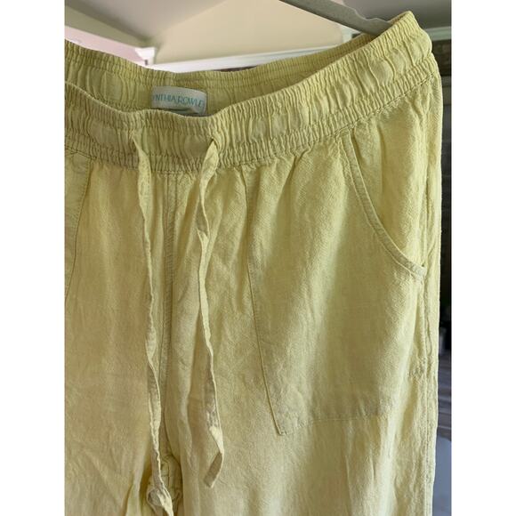 Cynthia Rowley Women's Linen Blend Butter Yellow Wide Leg Pant - Picture 4 of 8